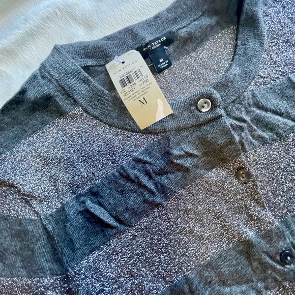 Ann Taylor Metallic Gray Cardigan - Picture 2 of 6